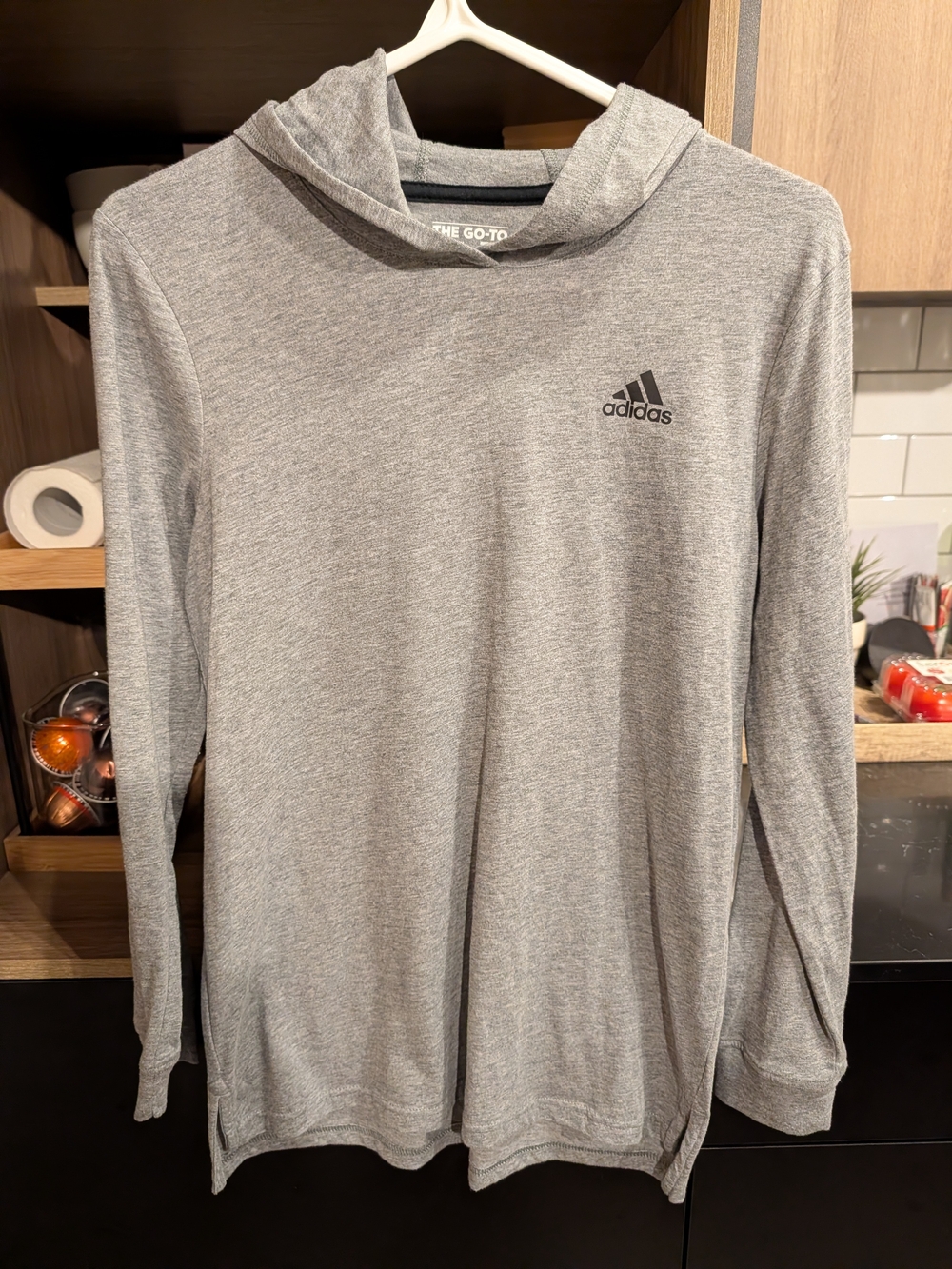 Adidas Women’s Grey Hooded Long-Sleeve Sweater